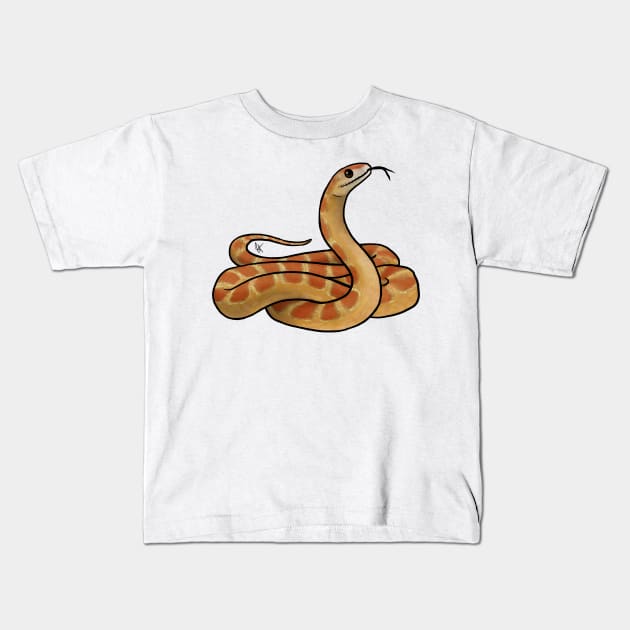 Reptile - Snake - Crimson Corn Snake Kids T-Shirt by Jen's Dogs Custom Gifts and Designs